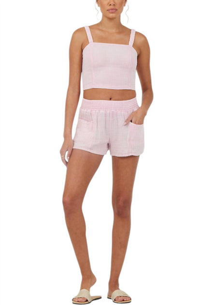 Vintage Havana Gauze Crop Top Pink Medium 2