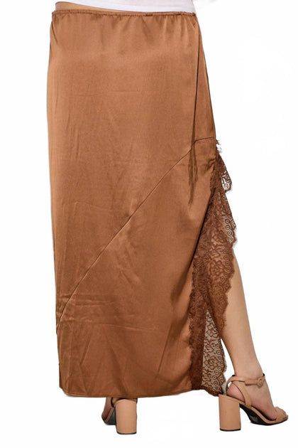 Polagram Mira Asymmetrischer Lace-Schlitz Maxirock Multi XSmall 3