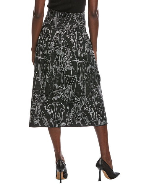 Akris Bestickter Denim-Rock Schwarz US 10 3