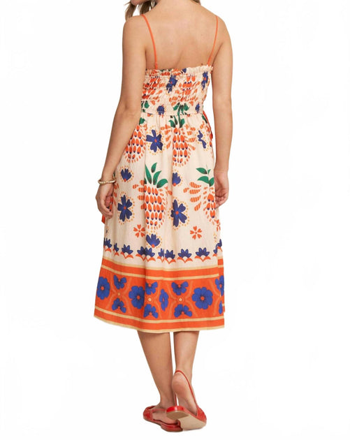 J.NNA La Brisa Smocked Midi Dress Multi Medium 4