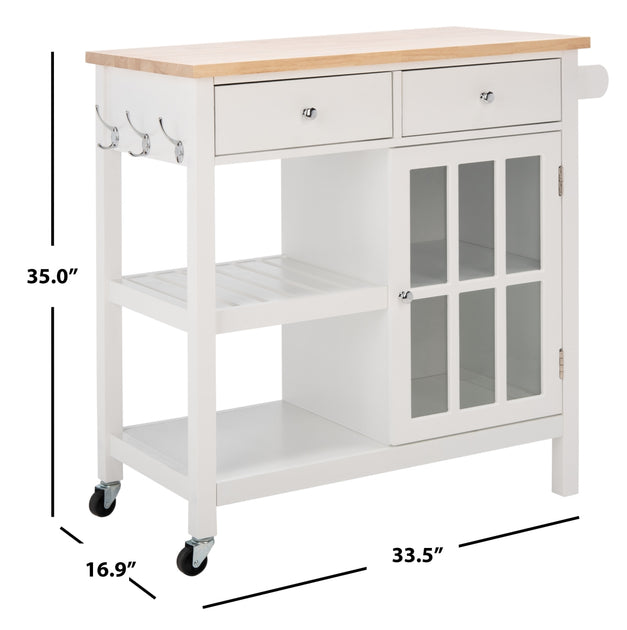 Safavieh Locklyn Kitchen Cart Brown 4