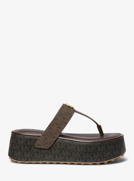 Michael Kors Koya Platform Flip Flop Brown US 11 3