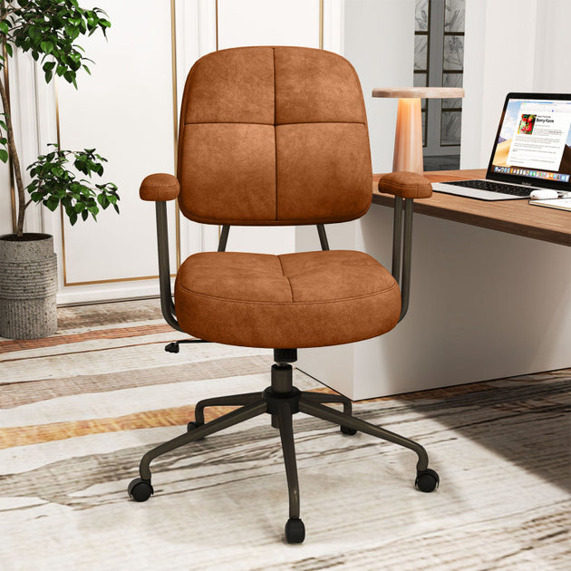 Hivvago Leathaire Task Chair Brown 3