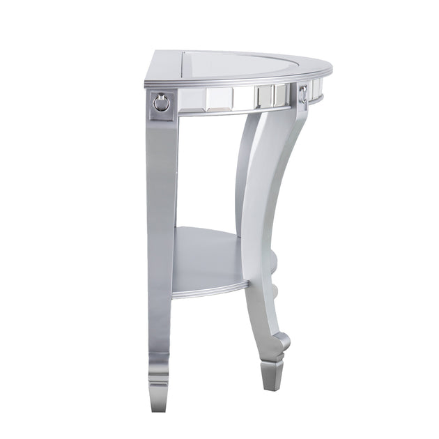 Hivvago Mirrored Glass Console Table Silver 3