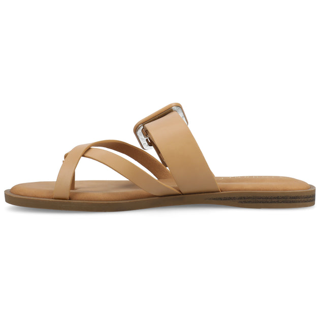 Journee Collection Layra Flat Sandal Black US 8.5 3