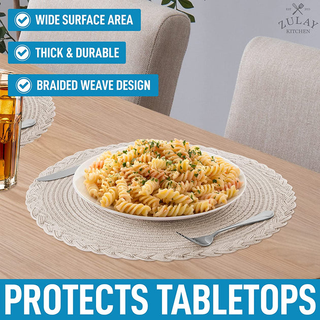Zulay Kitchen Round Placemat Set of 6 4