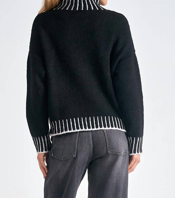 ELAN Valma Turtleneck Sweater Black Large 3