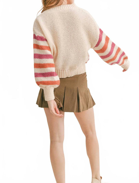 Sadie & Sage Ruby Striped Cardigan Beige Medium 3