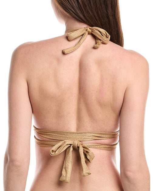 Vitamin A Sirena Wrap Bikini Top Gold Large 3