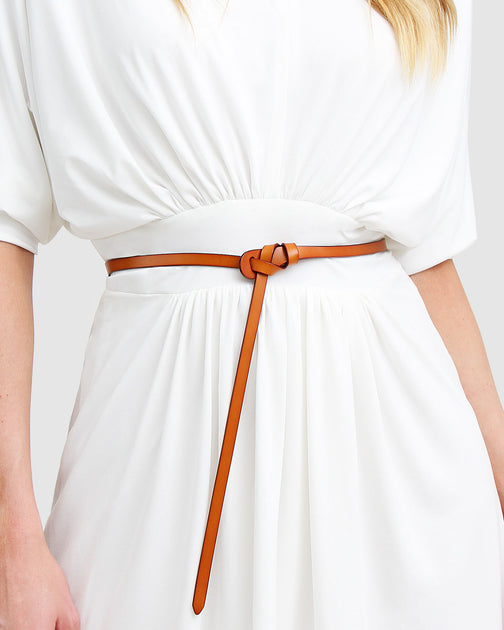 Belle & Bloom Tie The Knot Leather Belt Brown 4