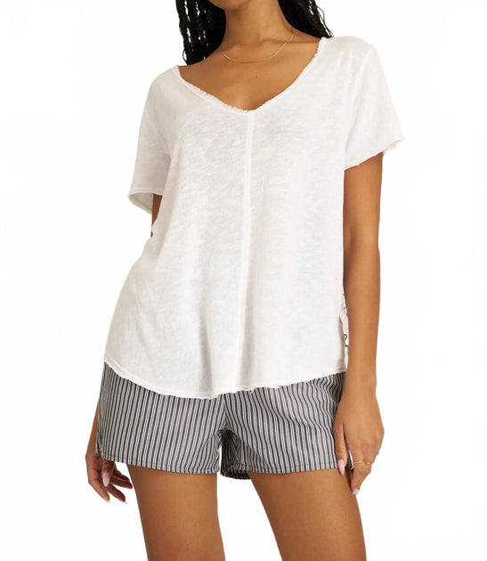 Pro-Ject Wearever V-Neck Short Sleeve Top White Small 2