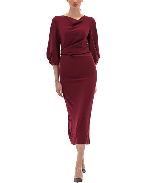 BGL Wollmischgewebe Midikleid Rot US 4 2