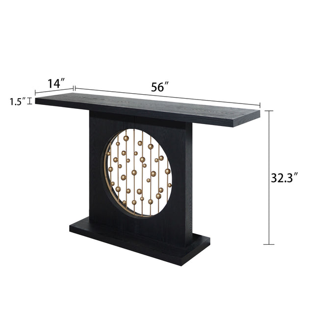 Streamdale Console Table Black Gold 4