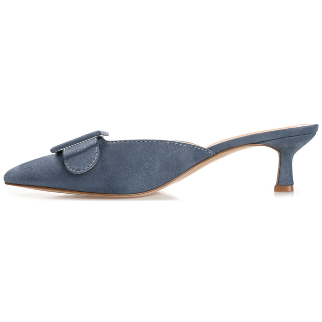 Journee Collection Vianna Kitten Heel Mules Blue US 9 3
