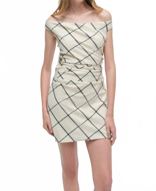 SIMKHAI Wells Off-Shoulder Mini Dress White US 2 4