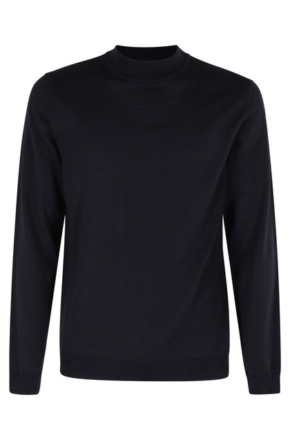 Roberto Collina Long-Sleeve Round Neck Wool Sweater Black EU 52 2