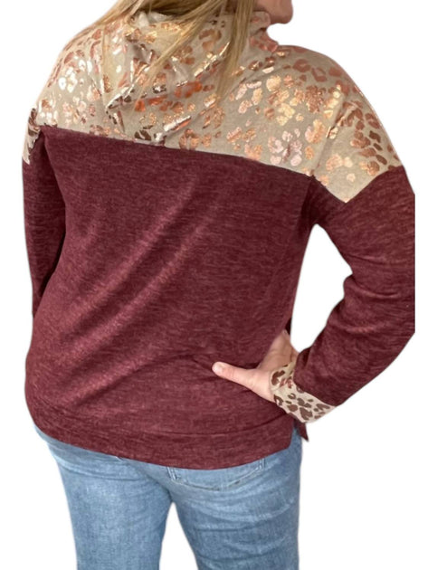 honeyme Animal Print Hoodie Red 3X 3