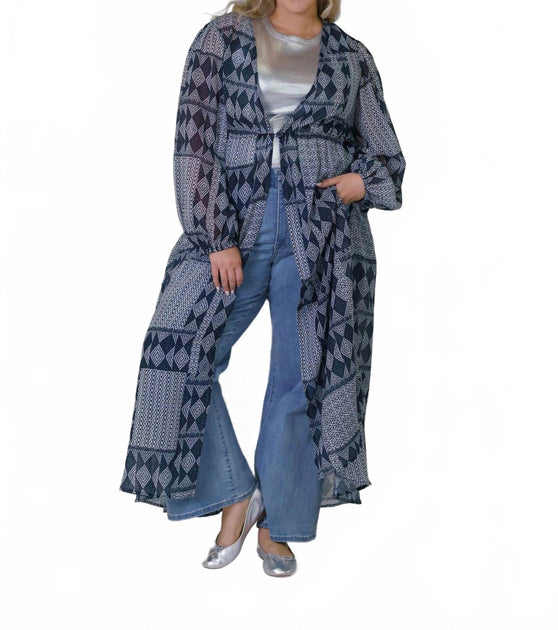 Everyday Ritual Trish Long Duster Blue Plus Size 3X 2