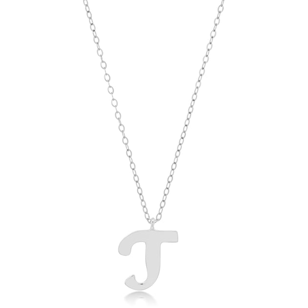 MaxColor 10k Gold Script Initial Necklace Gold 16in 2