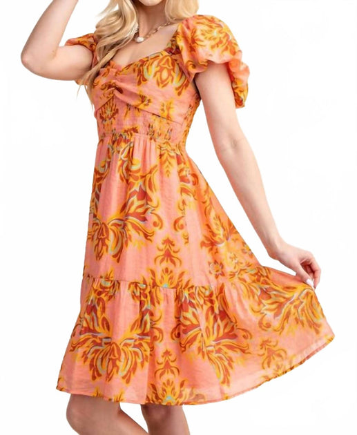 GiGiO Smocked Babydoll Dress Multi Small 4