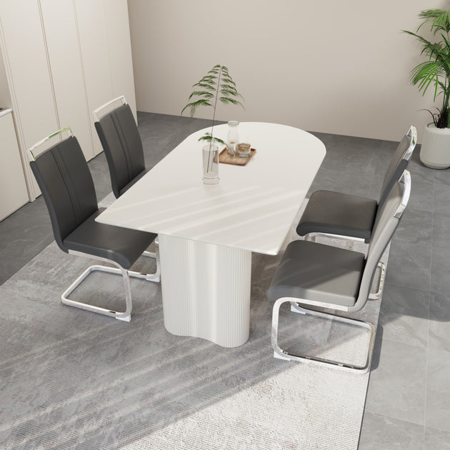 Streamdale Medieval Modern MDF Dining Set Cream 4