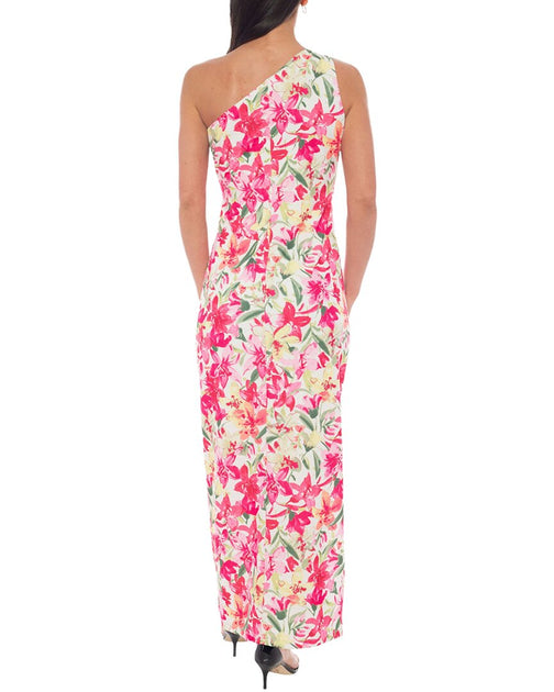 Oleg Cassini Printed Maxi Dress Yellow Medium 3