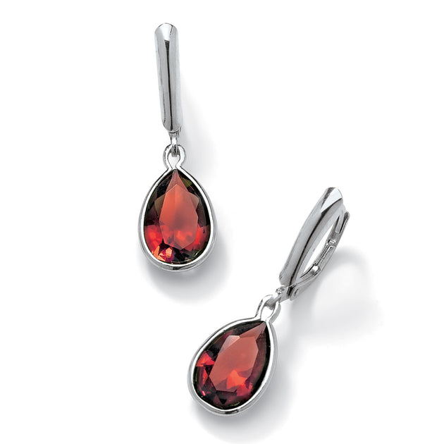 Palm Birthstone .925 Sterling Silver Drop Earrings Blue 2
