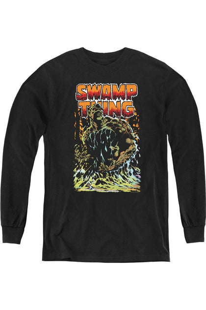 Gildan Justice League Swamp Thing Long Sleeve T-Shirt Black Large 2