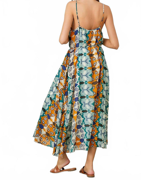 Polagram Phoebe Maxikleid mit Bindegürtel Multi Large 3