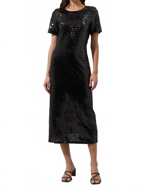SUGARLIPS Sherry Liviana Sequin Midi Dress Black Large 2