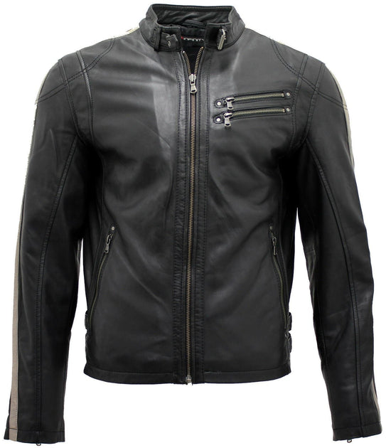 Infinity Mens Racer Biker Jacket Black Medium 2