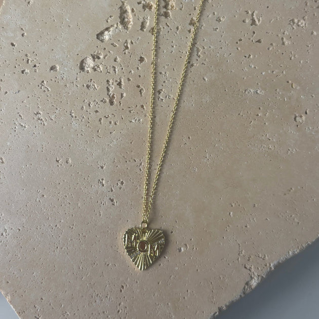 Adornia MOM Heart Necklace Gold 4