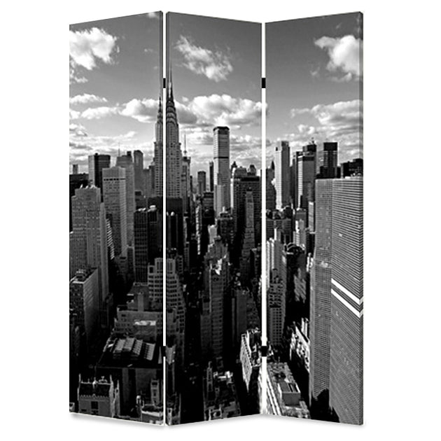 Hivvago New York Skyline Room Divider Wood Canvas Multicolor 48x72 2