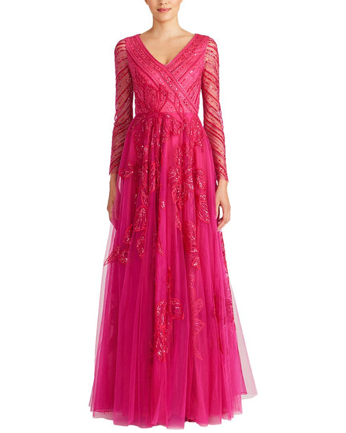 theia beaded dress Theia Beaded Shawl Gown  MOTHER OF