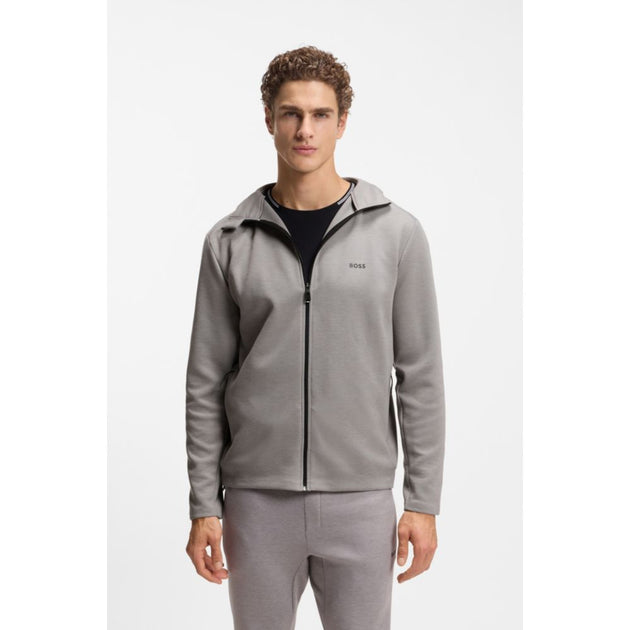 Boss Reflective Detail Zip-up Hoodie Grey Large 4