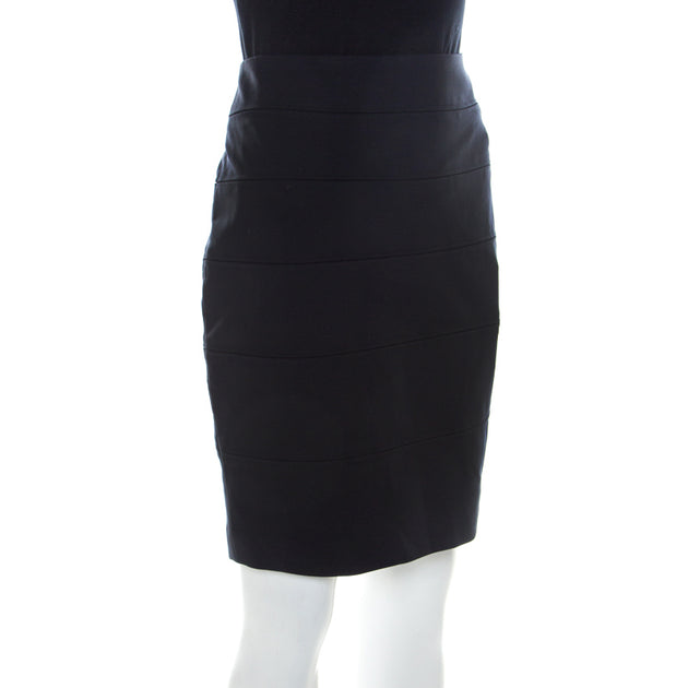 Escada Bleistiftrock mit Paneelen Marineblau Medium 3