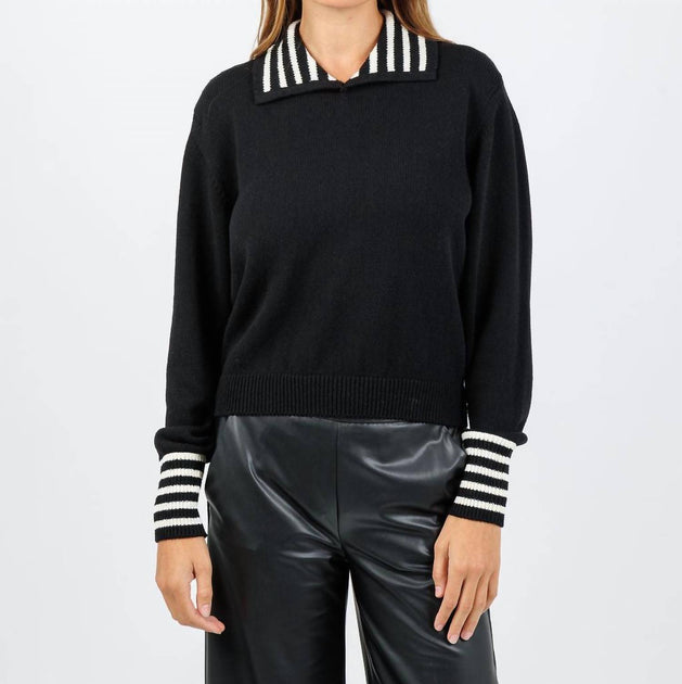 FRAME Sailor Pullover Sweater Black Medium 2