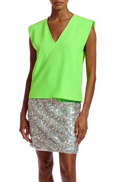 Essentiel Antwerp Ferlin Sequin Mini Skirt Silver EU 36 2