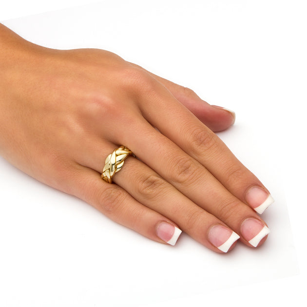 Palm Puzzle Ring Yellow US 7 4