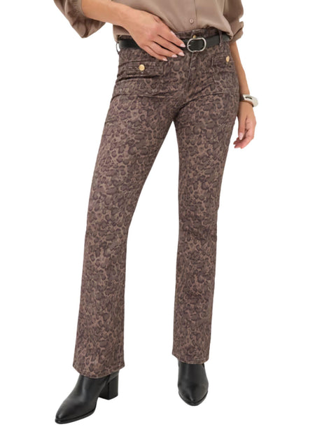 Brax Shakira Leo Print Pant Brown US 10 3