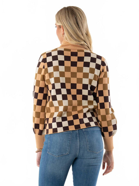 Emily McCarthy Cameron Turtleneck Sweater Brown Small 4