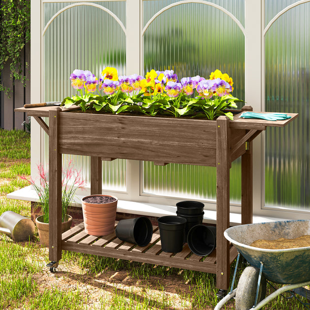 Hivvago Outdoor Raised Planter Gray 5