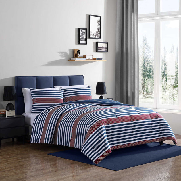 Nautica Kennedy Stripe Navy Full/Queen Comforter Set 2