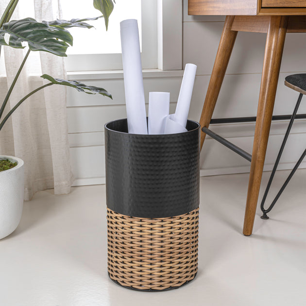 happimess Asher Waste Basket Black/Natural 3