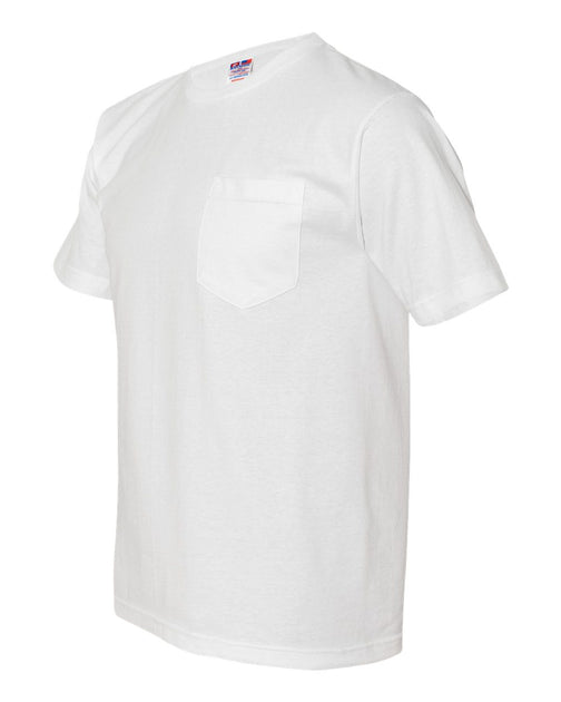 Bayside USA-Made Midweight Pocket T-Shirt Blue XXLarge 4