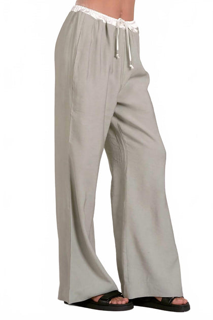 ELAN Taylor Wide Leg Pants Beige Medium 4