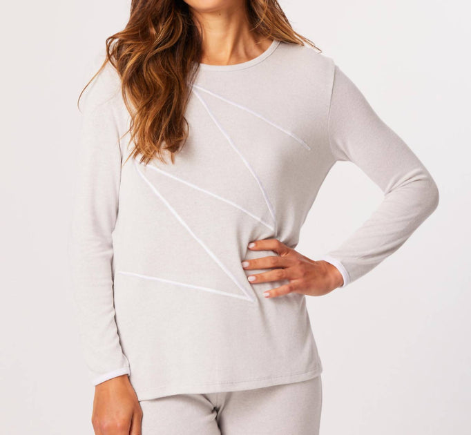 french kyss Zig Zag Long Sleeve Sweater Grey Small 2