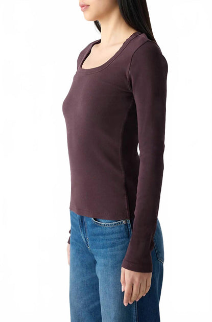 AMO Angelina Long Sleeve Top Purple Small 3