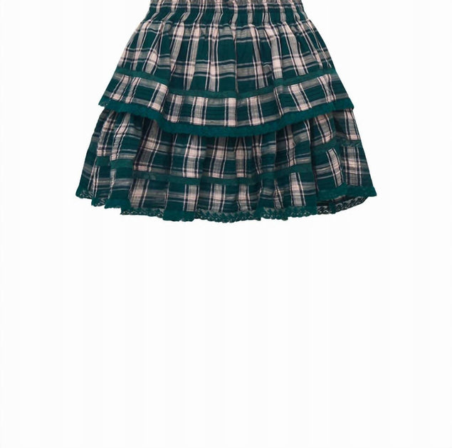 LoveShackFancy Ruffle Mini Tartan Skirt Multi Small 4