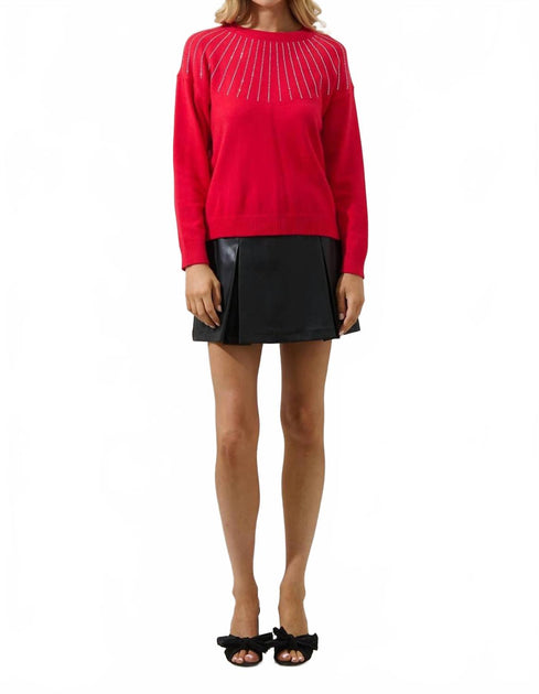 SUGARLIPS Shanice Knit Crew Sweater Red XSmall 4
